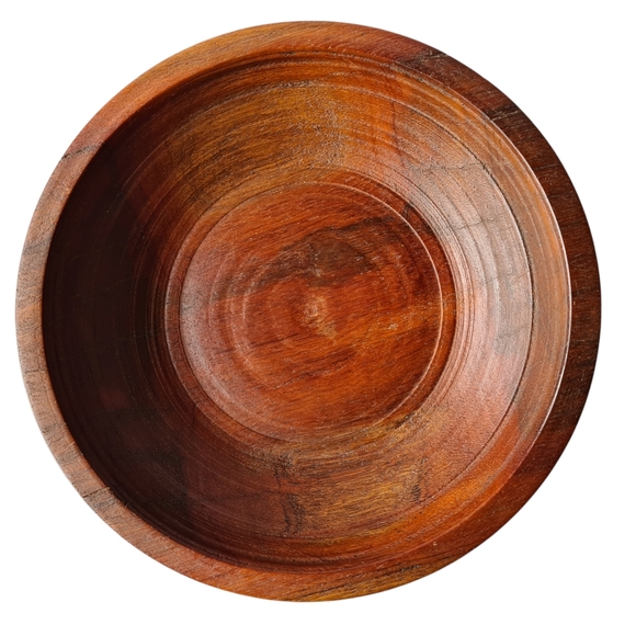 Hand Crafted Other - Rustic Solid Timber Wooden Decorative Bowl Dia 26.5cm Height 7.5cm Homewares